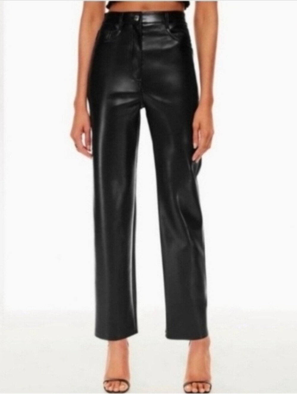Wilfred The Melina Buttery Black Faux Leather Straight Leg Women’s Jeans Size 2